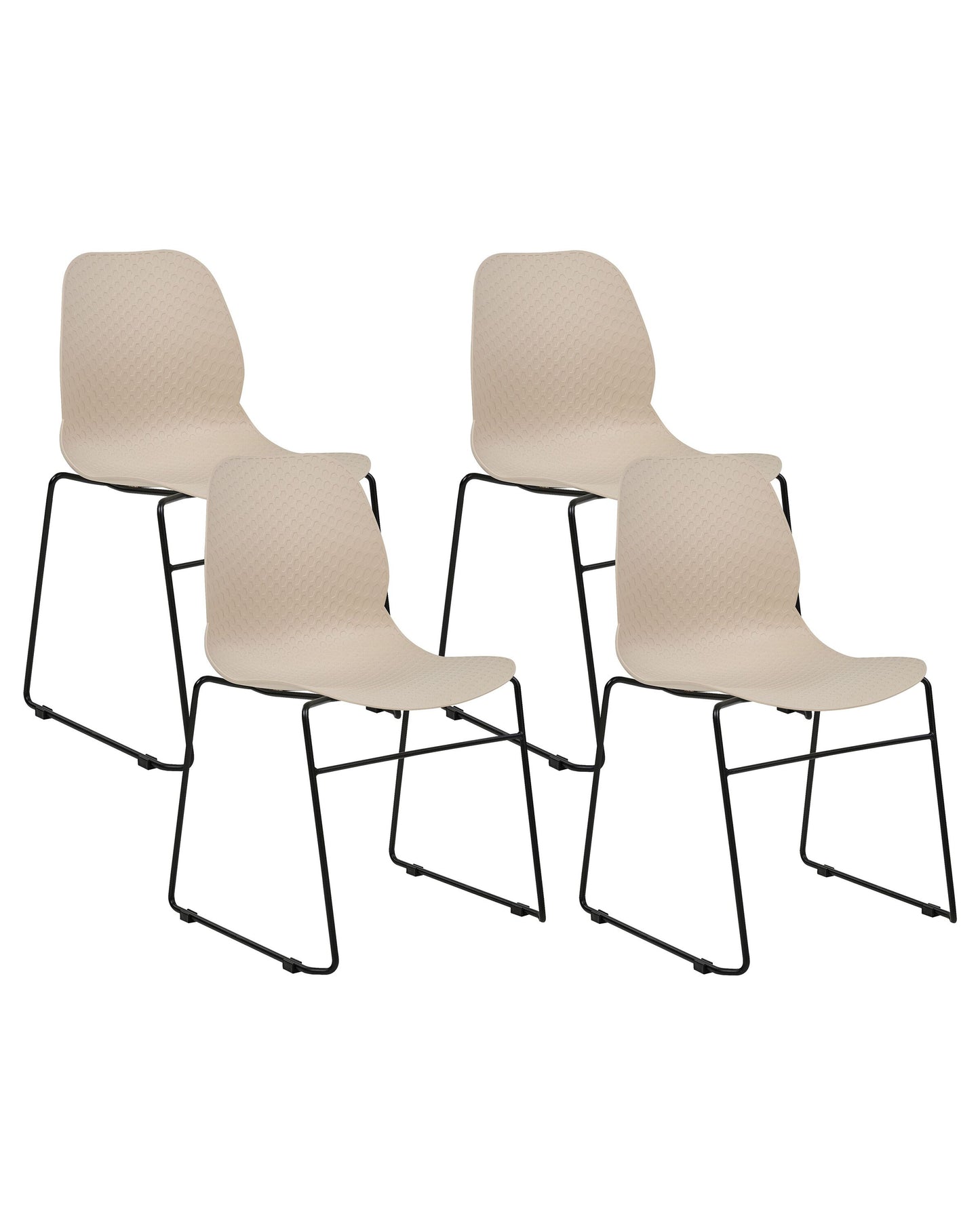 Beige Stackable Conference Chairs Set Of 4 Armless Leg Caps