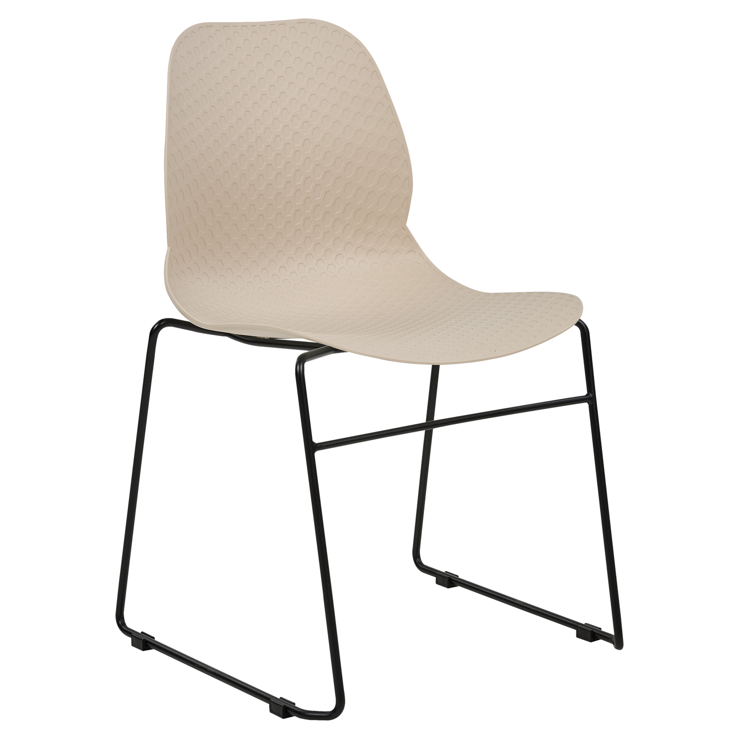 Beige Stackable Conference Chairs Set Of 4 Armless Leg Caps