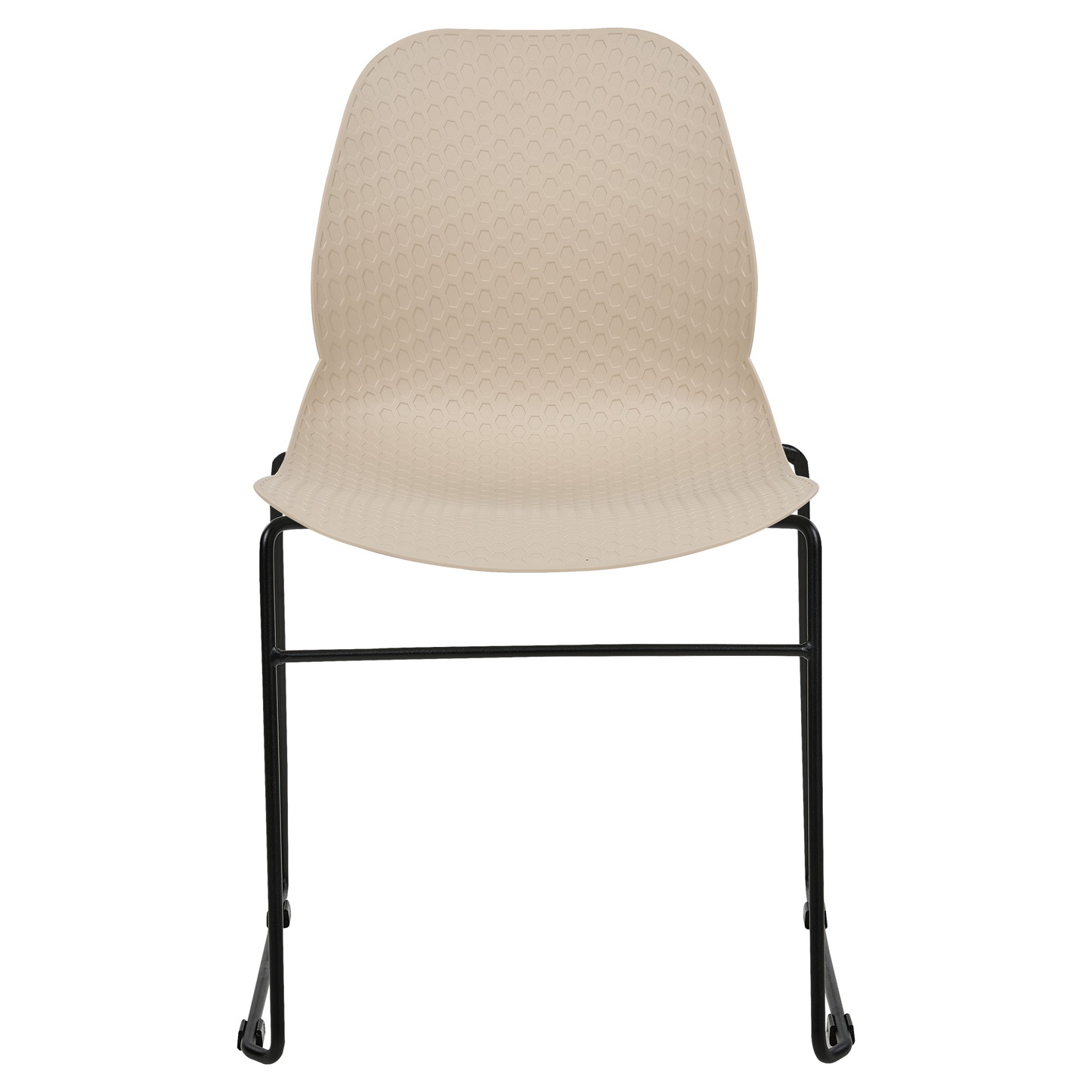 Beige Stackable Conference Chairs Set Of 4 Armless Leg Caps