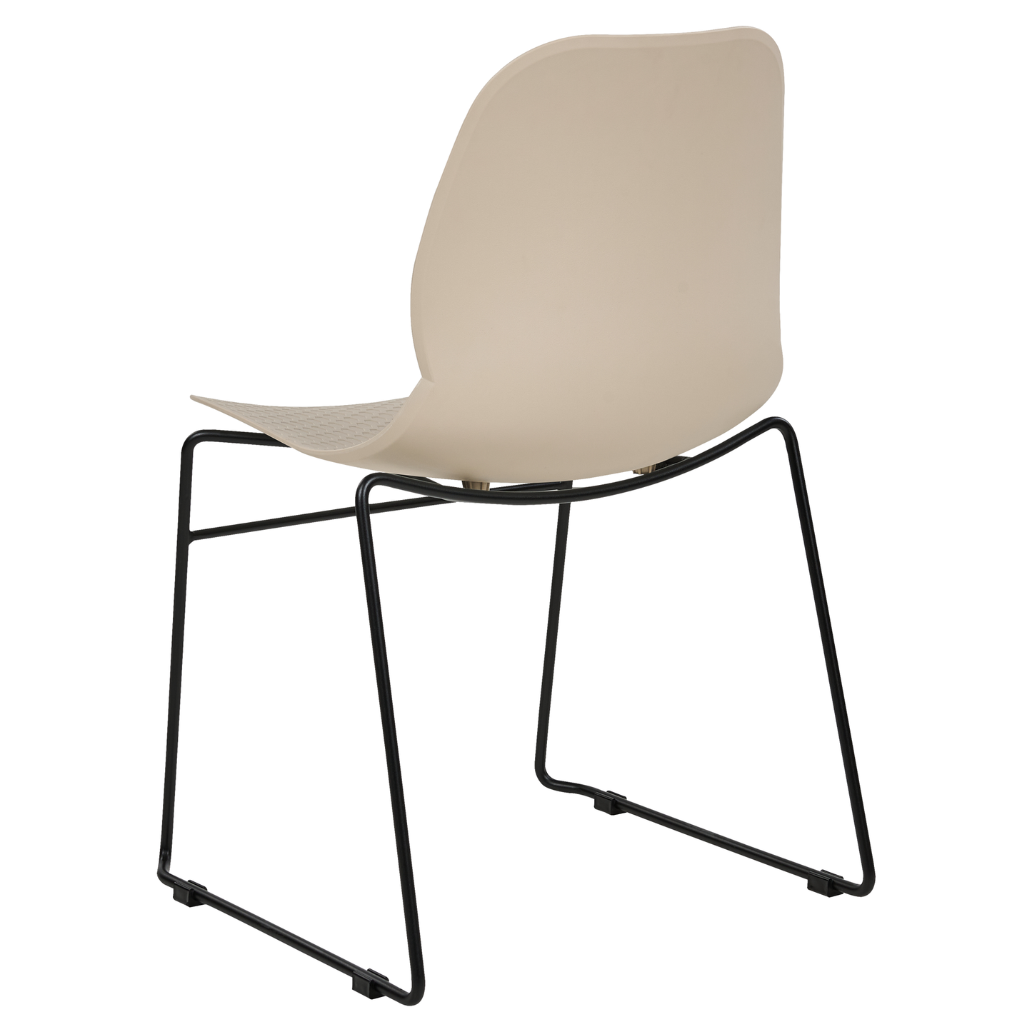 Beige Stackable Conference Chairs Set Of 4 Armless Leg Caps