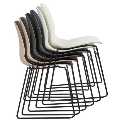 Beige Stackable Conference Chairs Set Of 4 Armless Leg Caps