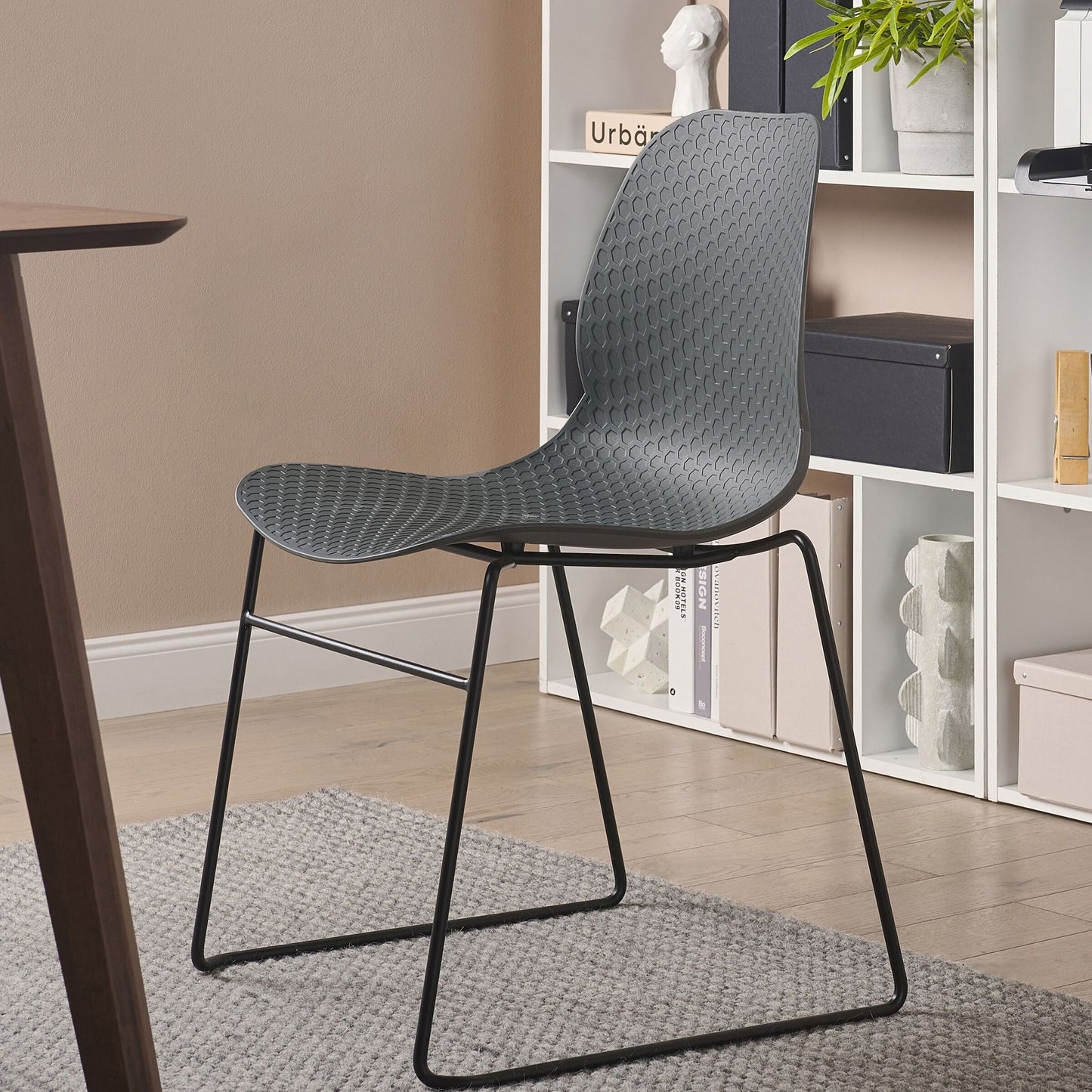 Grey Stackable Conference Chairs Armless 4 Pack