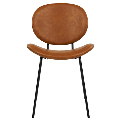 Dining Chairs Set Golden Brown Faux PU Leather Armless