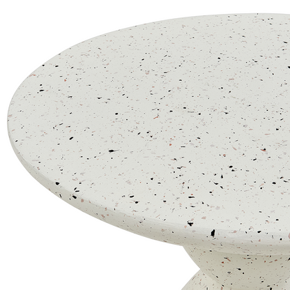 Accent Terrazzo White Side Table 50cm Round
