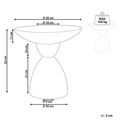 Accent Terrazzo White Side Table 50cm Round