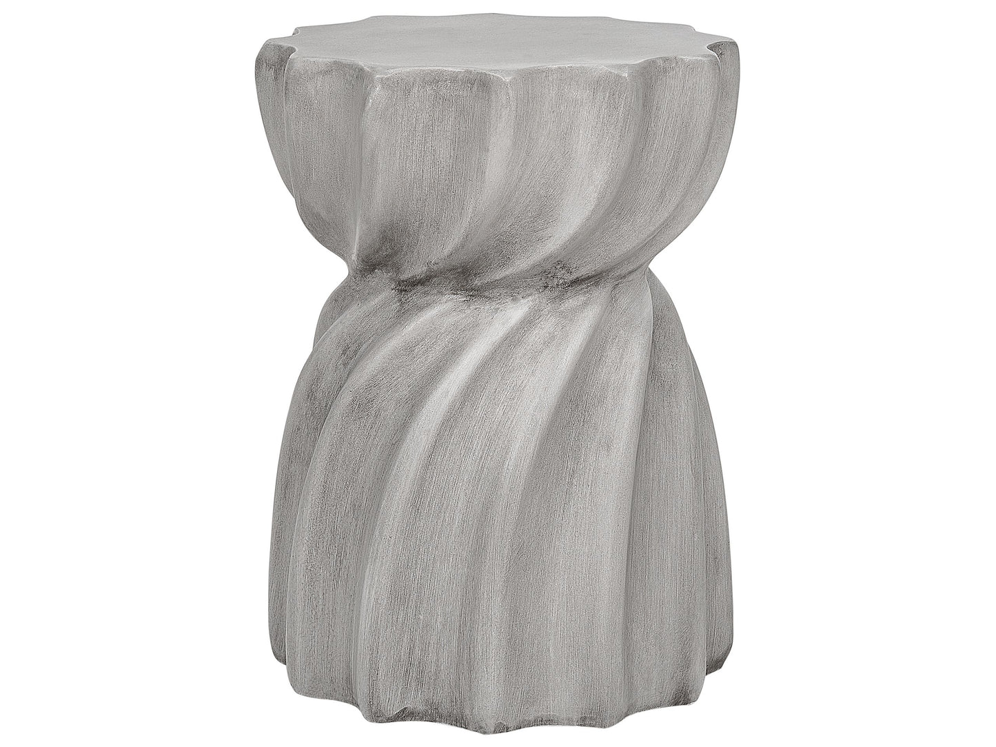 Accent Side Table Grey Fiberglass Round 35cm Weather Resistant