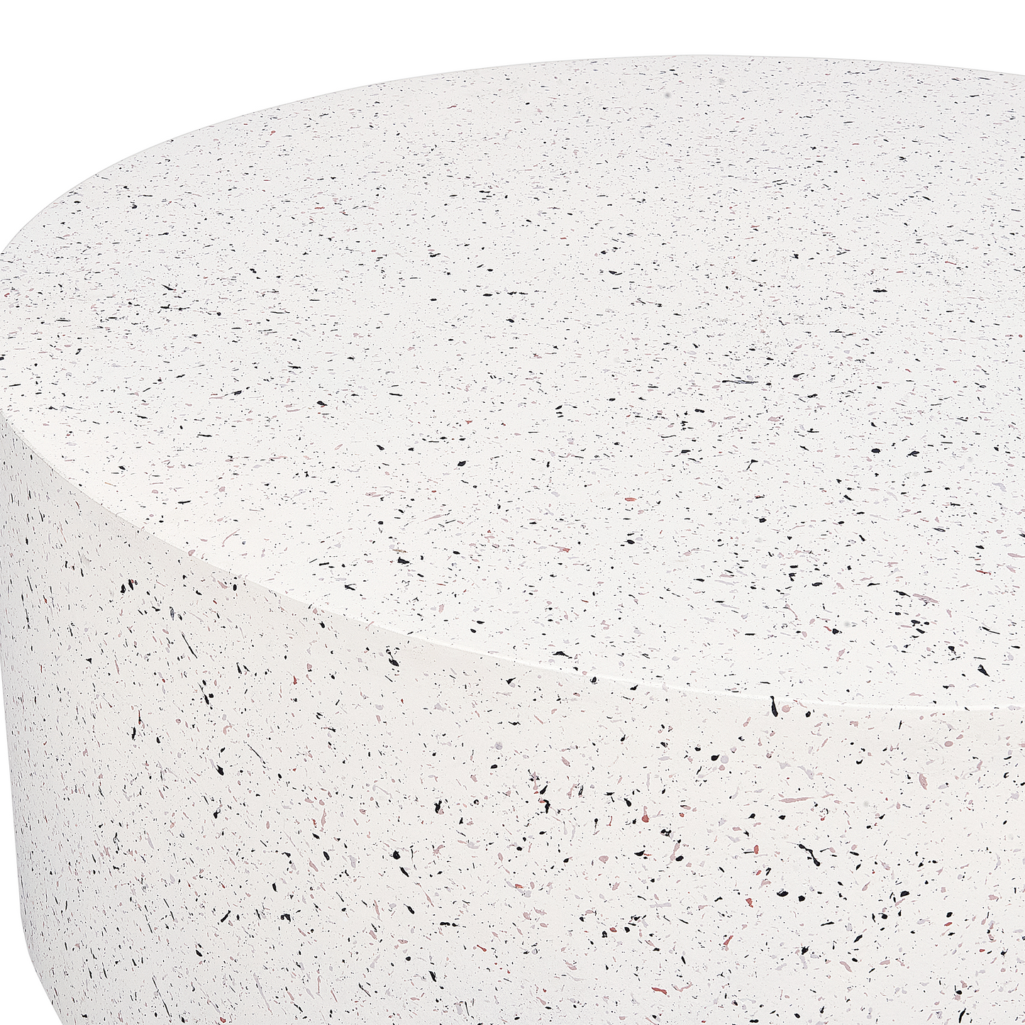 Accent Coffee Table White Terrazzo Fiberglass 90cm Round Top Outdoor Modern