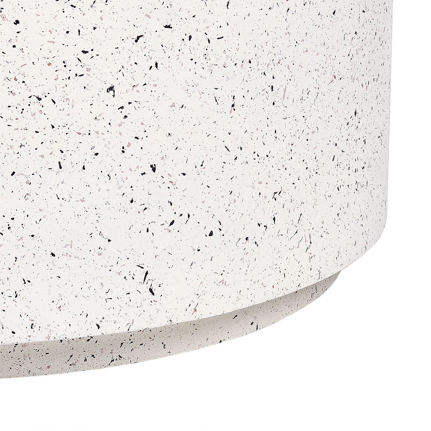 Accent Coffee Table White Terrazzo Fiberglass 90cm Round Top Outdoor Modern