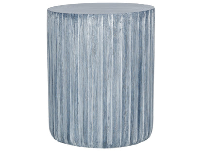 Accent Side Table Light Grey Fiberglass 39cm Round Drum Outdoor