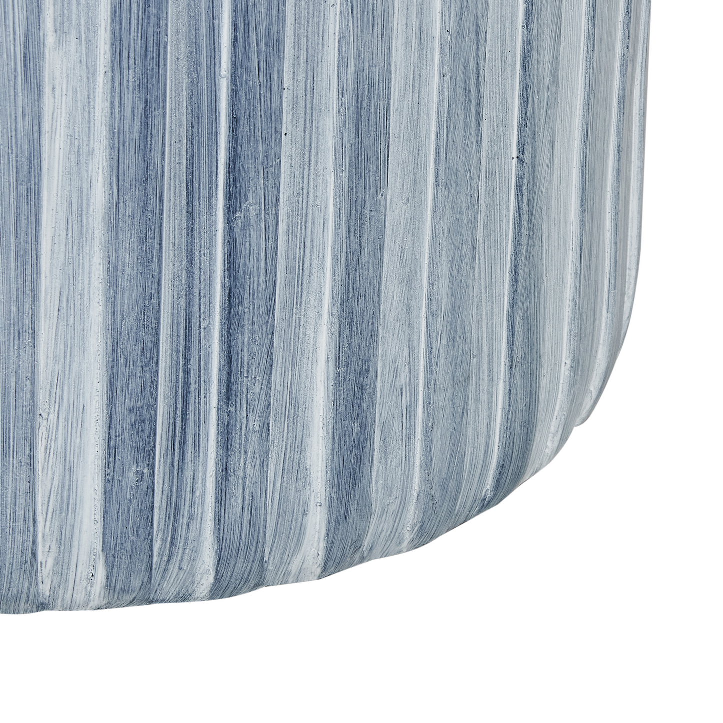 Accent Side Table Light Grey Fiberglass 39cm Round Drum Outdoor