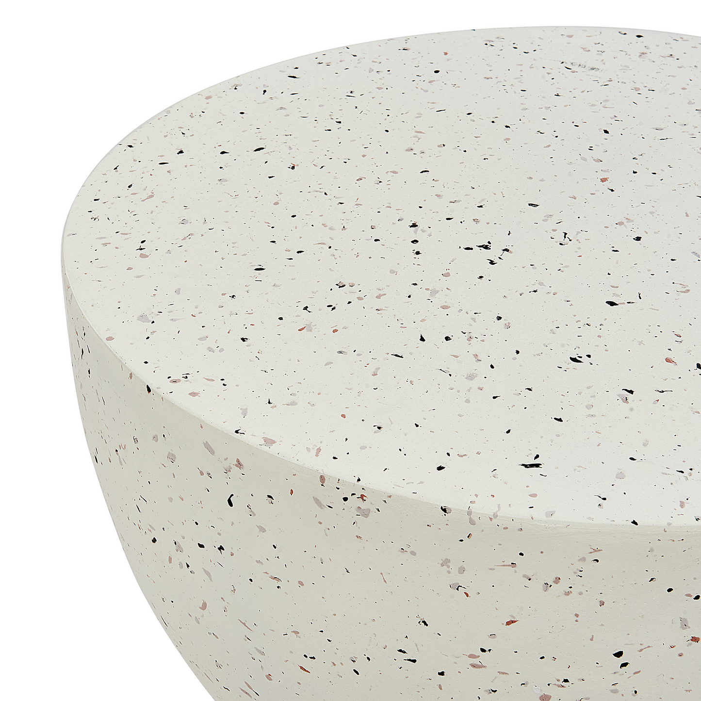Accent Side Table Off White Terrazzo Top Outdoor Modern