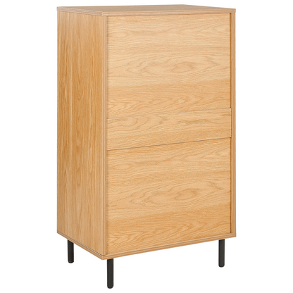 Four Drawer Chest Light Brown With Black Metal Legs