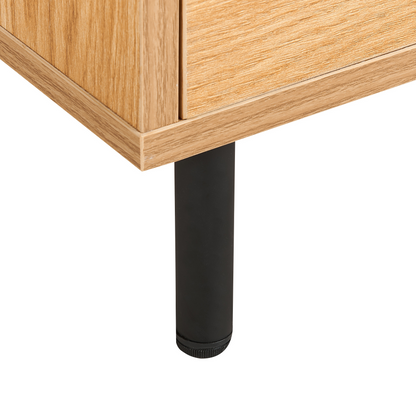 Four Drawer Chest Light Brown With Black Metal Legs