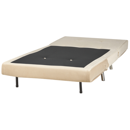 Velvet Sofa Bed Beige Single Sleeper Foldout Chair