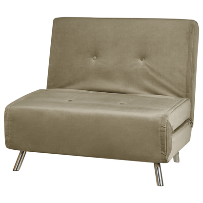 Olive Green Velvet Sofa Bed Single Sleeper Fold Out