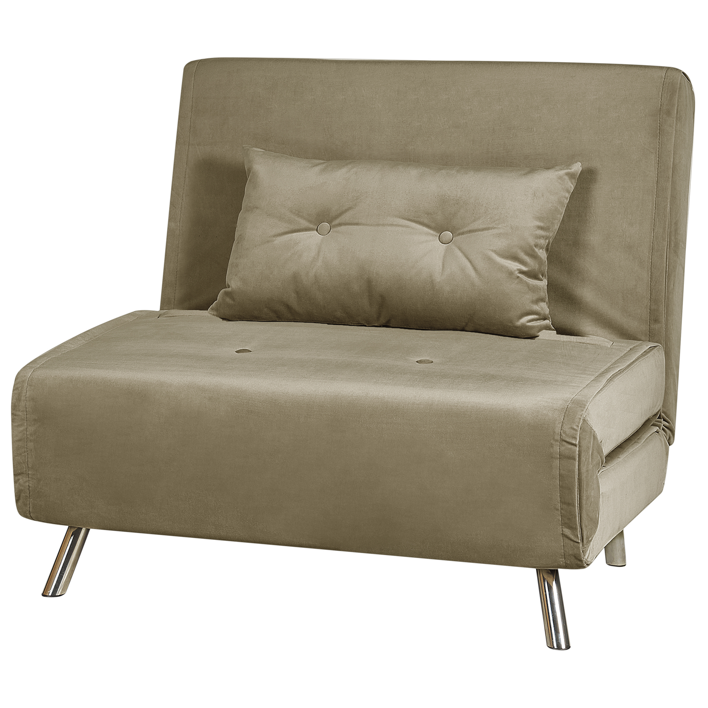 Olive Green Velvet Sofa Bed Single Sleeper Fold Out
