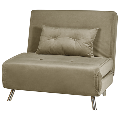 Olive Green Velvet Sofa Bed Single Sleeper Fold Out