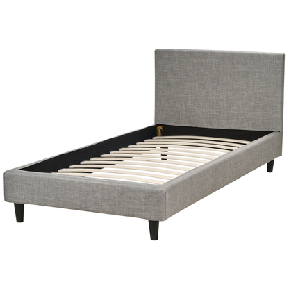 EU Single Panel Bed 3ft Light Grey Fabric Removable Cover