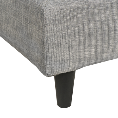 EU Single Panel Bed 3ft Light Grey Fabric Removable Cover