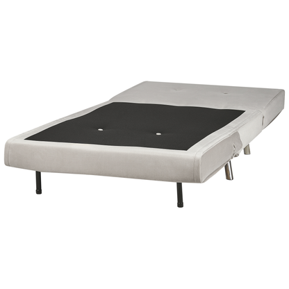 Sofa Bed Light Grey Velvet Upholstery Single Sleeper Fold Out Chair Bed With Cushion Modern Design