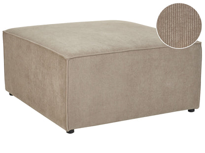 Corduroy Ottoman Beige Taupe Square Footstool Modern
