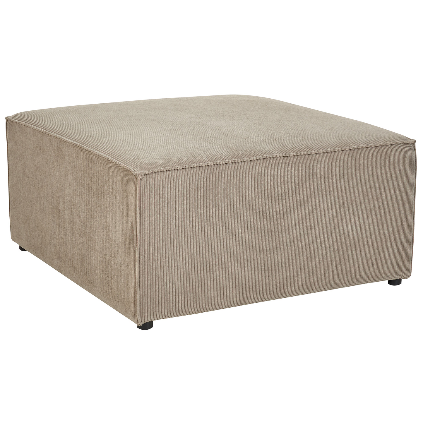 Corduroy Ottoman Beige Taupe Square Footstool Modern