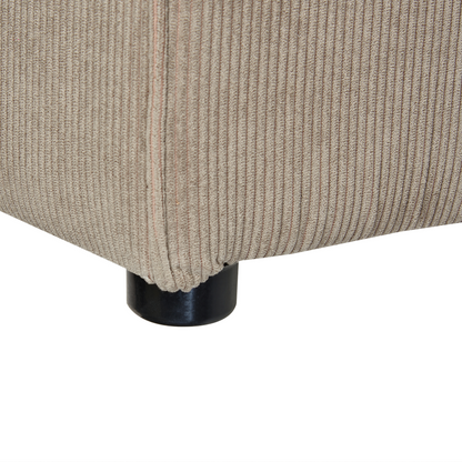 Corduroy Ottoman Beige Taupe Square Footstool Modern