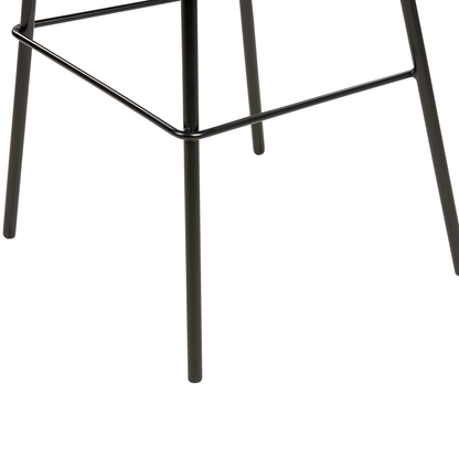 Modern Bar Stools Set Of 4 Black Plastic Seat And Metal Legs 90cm Counter Height