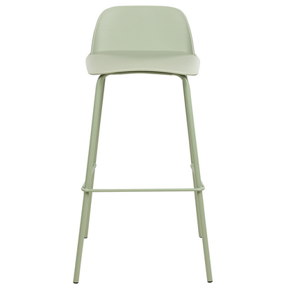 Bar Stools 4 Pack Pistachio Light Green Plastic Seat Metal Legs 90cm Modern