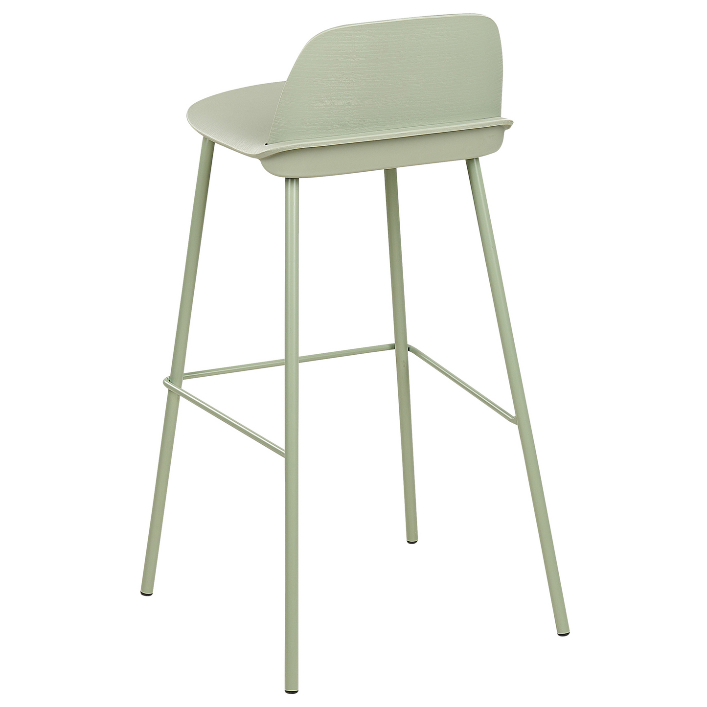 Bar Stools 4 Pack Pistachio Light Green Plastic Seat Metal Legs 90cm Modern