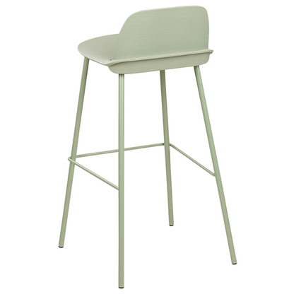 Bar Stools 4 Pack Pistachio Light Green Plastic Seat Metal Legs 90cm Modern