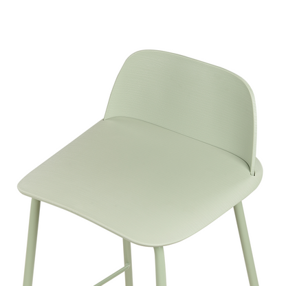 Bar Stools 4 Pack Pistachio Light Green Plastic Seat Metal Legs 90cm Modern
