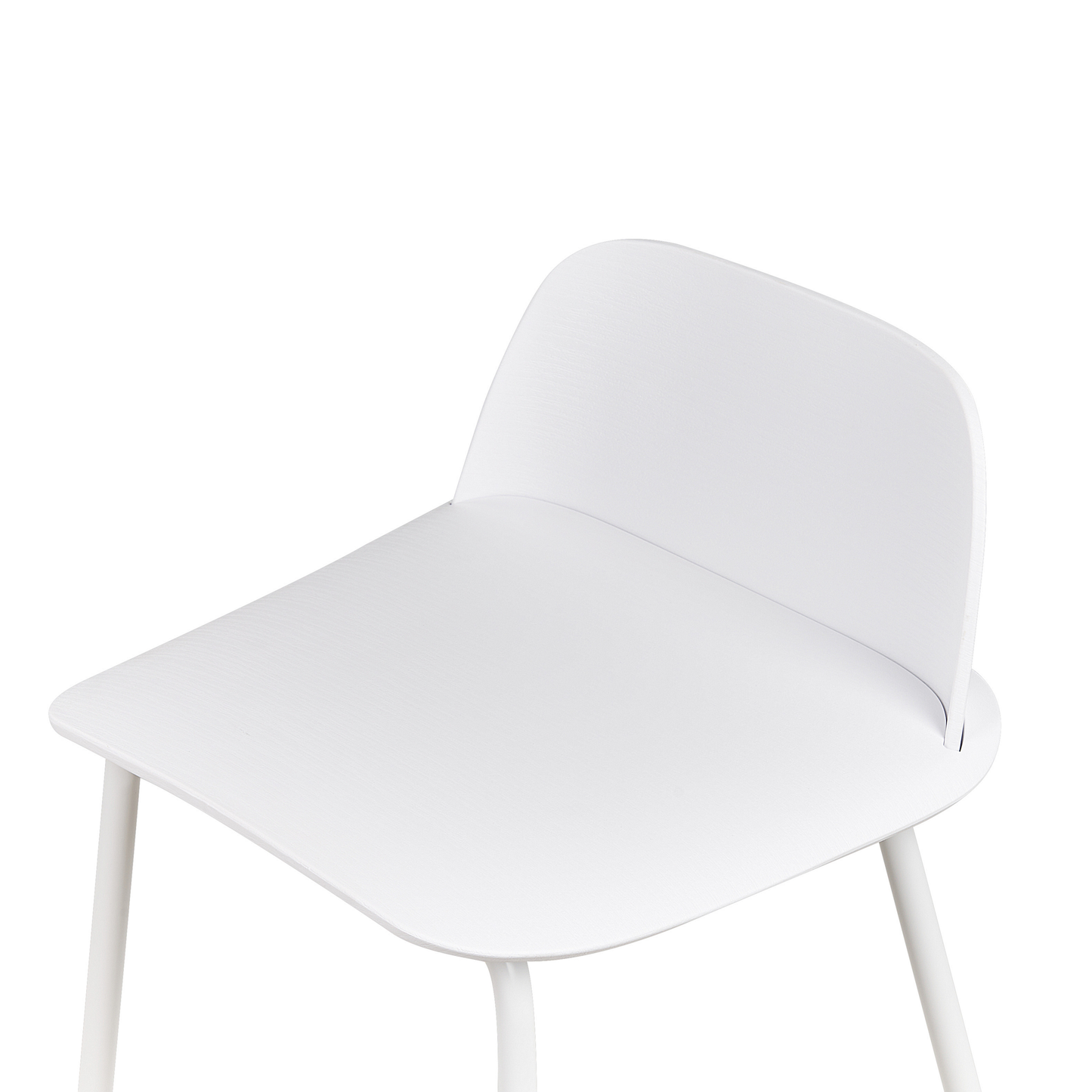 Set Of 4 White Bar Stools With Synthetic Seats And Metal Legs 90cm