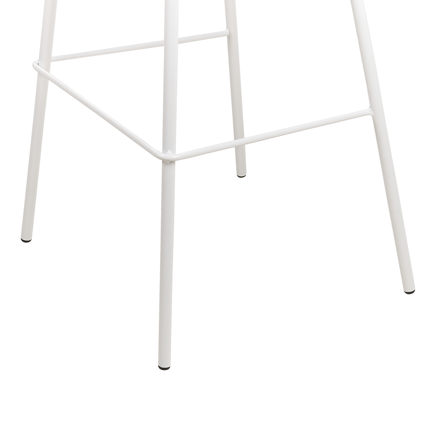 Set Of 4 White Bar Stools With Synthetic Seats And Metal Legs 90cm
