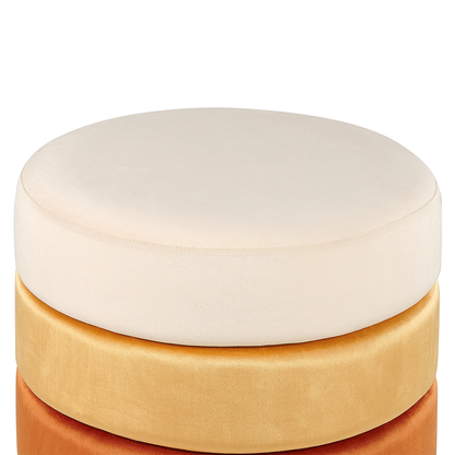 Modern Footstool Ombre Orange Velvet 48 x 48 x 41cm Gold Base