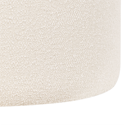 Pouffe White Boucle Round 39 x 39 x 41cm Footstool Modern Living Room Accent Furniture