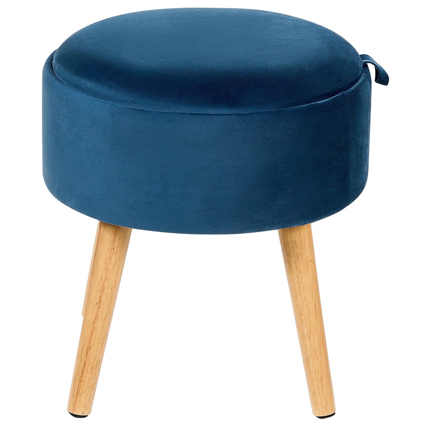 Stool Navy Blue Velvet With Storage Tray Top