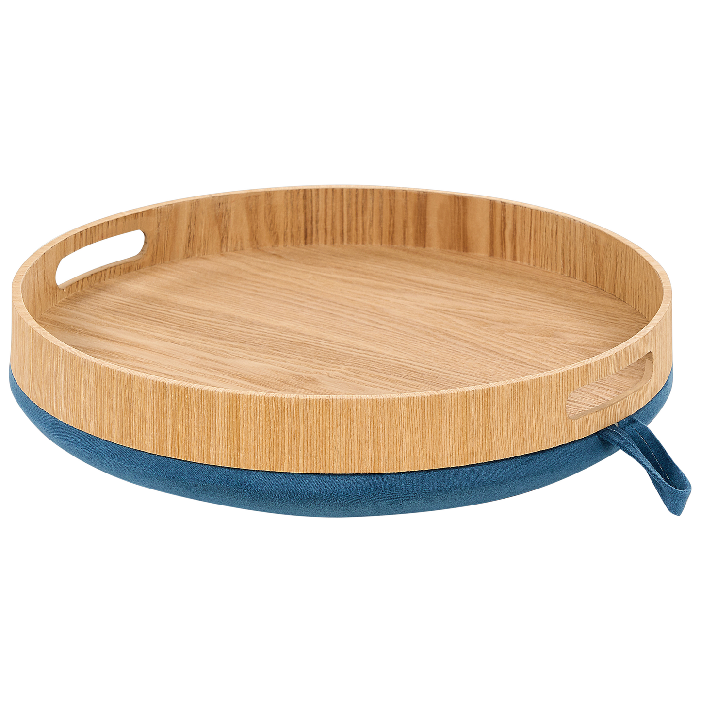 Stool Navy Blue Velvet With Storage Tray Top