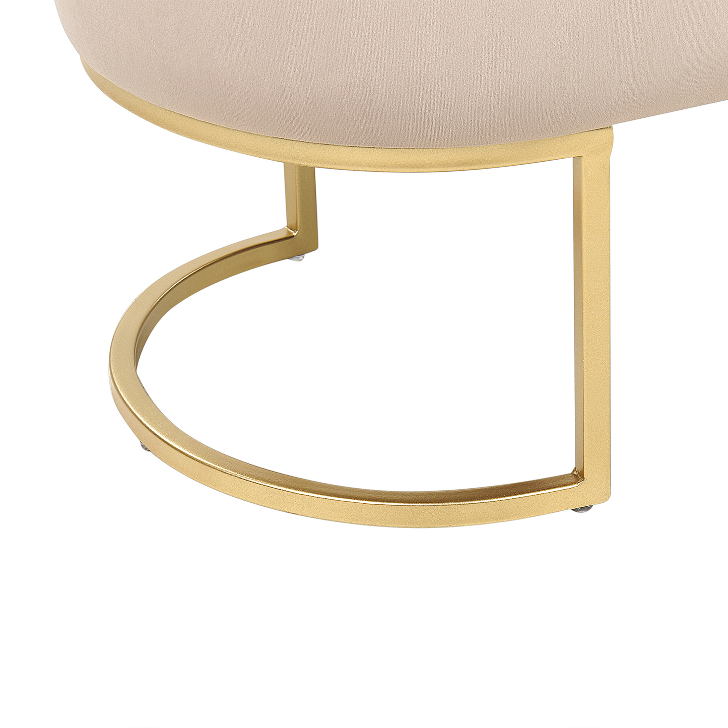 Velvet Beige Bed Bench With Gold Metal Legs