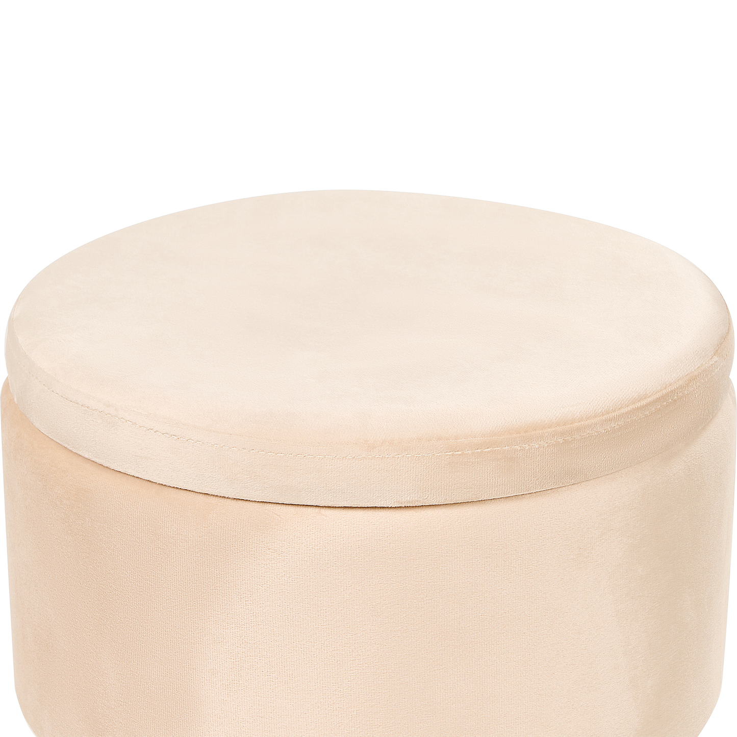 Storage Pouffe Light Beige Velvet 42 x 42 x 44cm With Gold Metal Legs