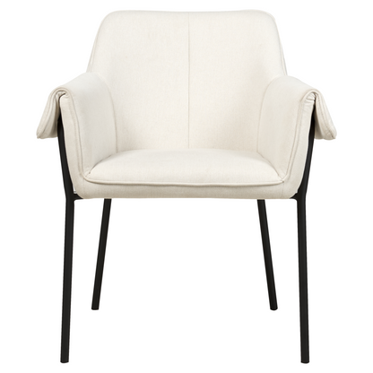 Armchair Light Beige Fabric Upholstery Black Legs Retro Glam Modern Living Room Chair