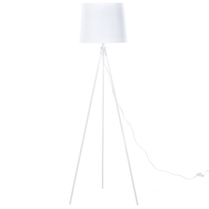 Brightline Floor Lamp White Metal 149cm Tripod Polycotton Drum Shade