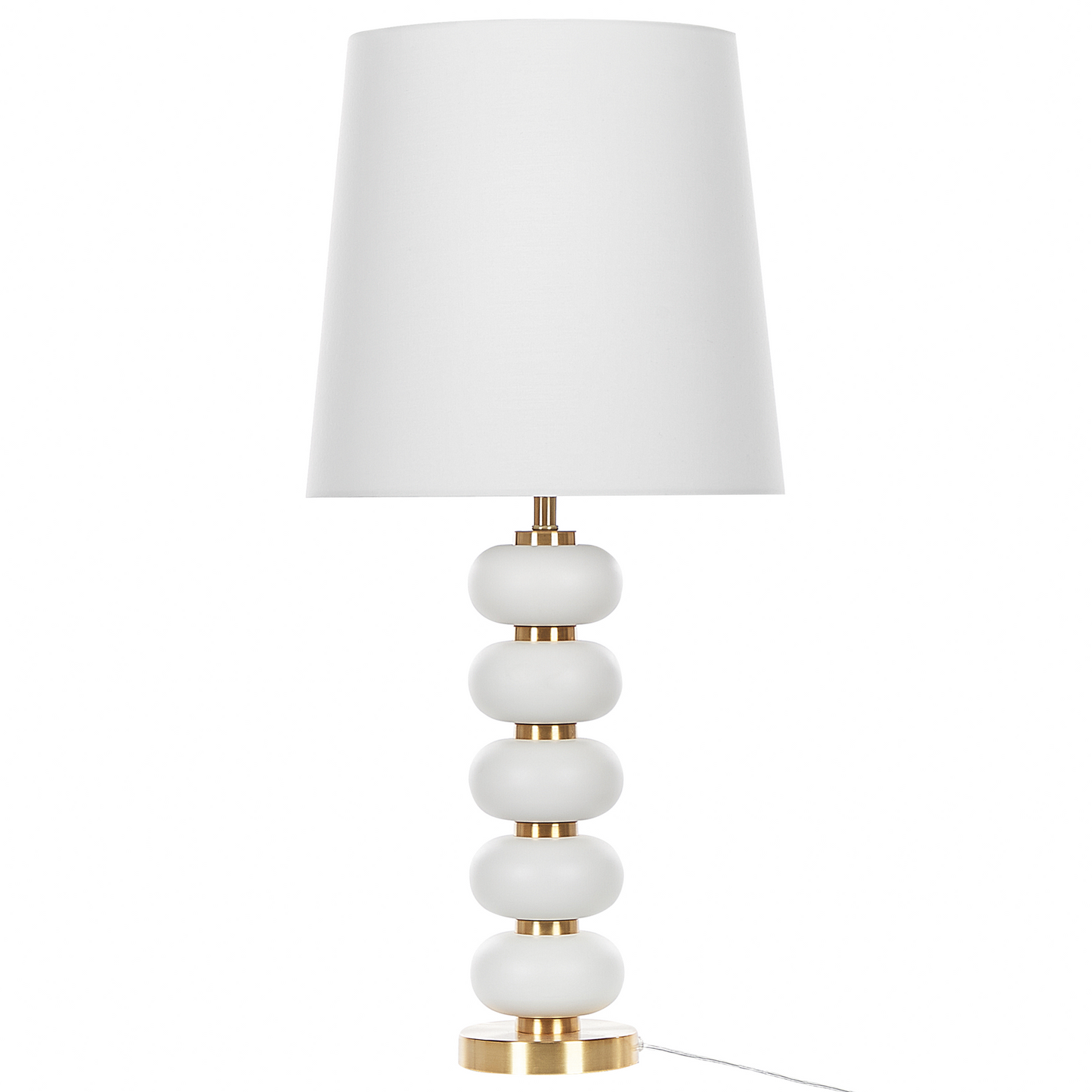 Table Lamp Gold Base With White Fabric Shade