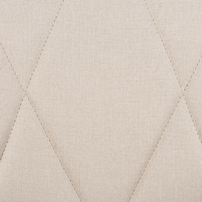 Bar Stool Set Of 2 Light Beige Upholstered With Arms Quilted Backrest