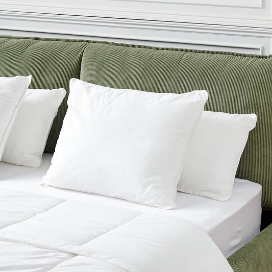 Sweet Dreams Bed Pillow White Lyocell Japara Cotton 50 By 60cm Low Profile Cushion With Recycled Polyester Filling