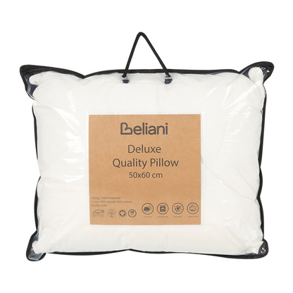 Sweet Dreams Bed Pillow White Lyocell Japara Cotton 50 By 60cm Low Profile Cushion With Recycled Polyester Filling