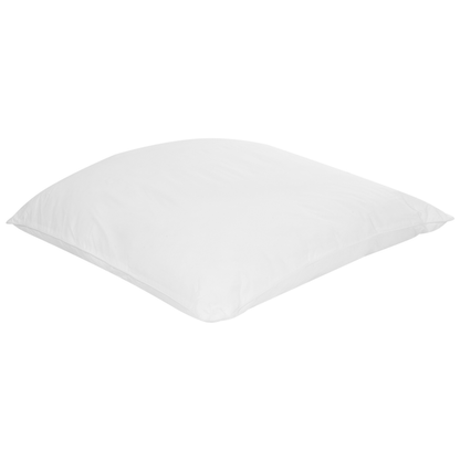 White Bed Pillow 80 x 80cm Low Profile Japara Cotton Lyocell Cover Recycled Polyester Filling