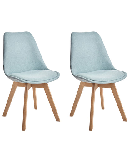 Mint Green Dining Chairs Set Of 2 With Padded Upholstery