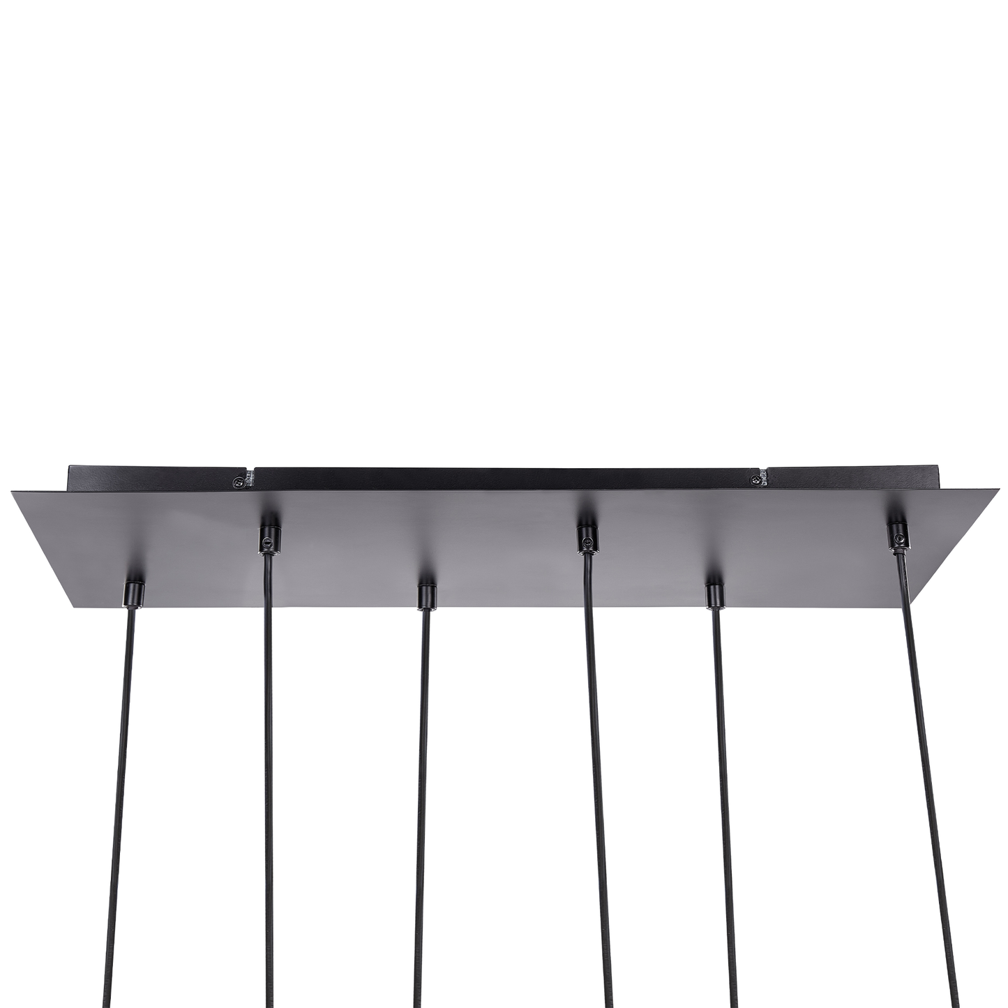 Hanging Lamp Grey Black Iron Base Glass Smoked Shade 6-Light