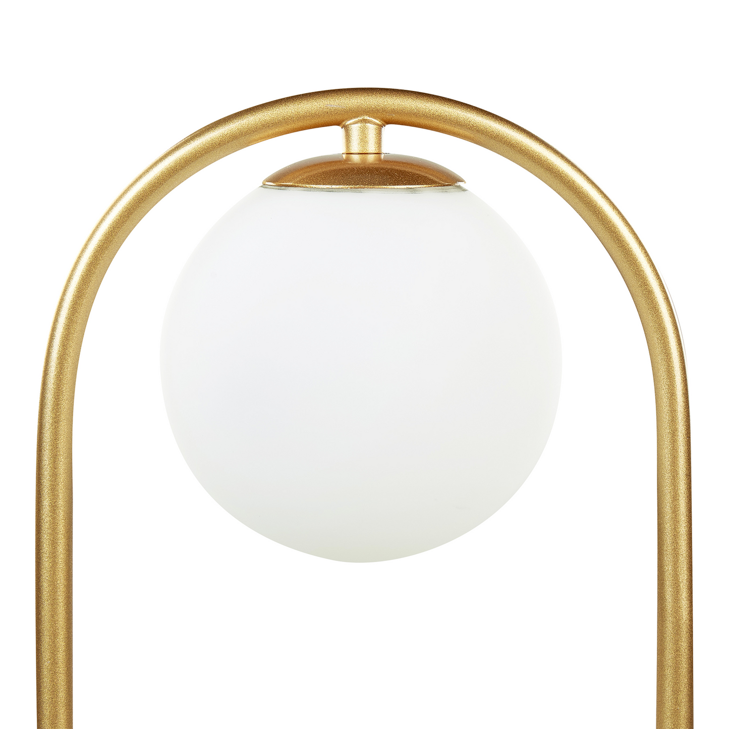 Table Lamp Gold Glass Shade Iron Rod Frame Modern